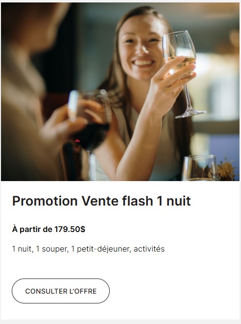 Promotion vente flash 1 nuit Promotion vente flash 1 nuit
