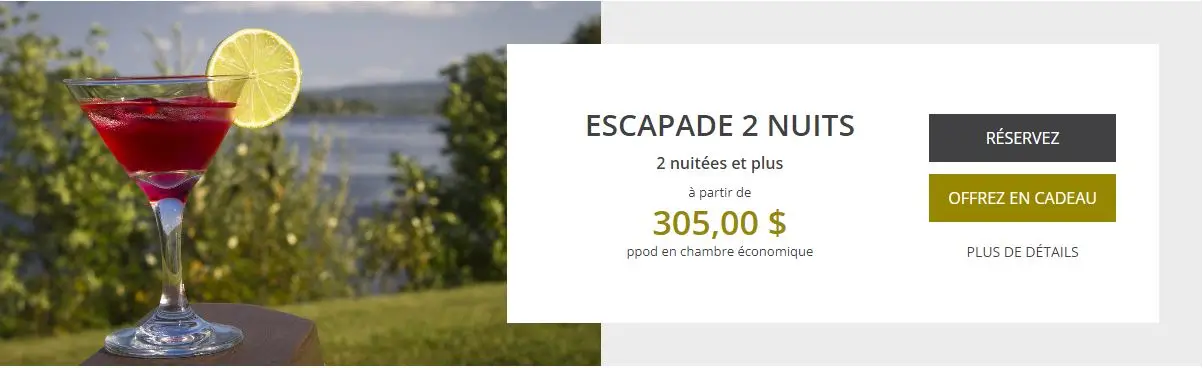 Forfait Escapade 2 nuits forfait escapade 2 nuits