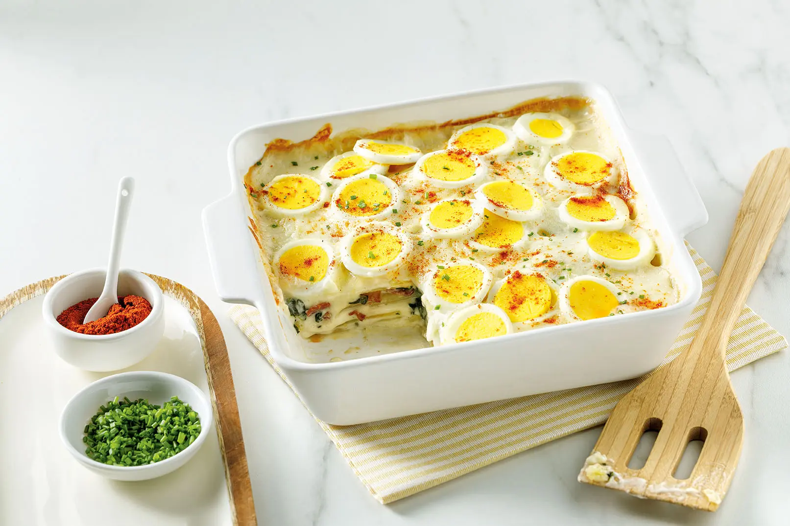 Gratin de pommes de terres aux oeufs Gratin de pommes de terres aux oeufs