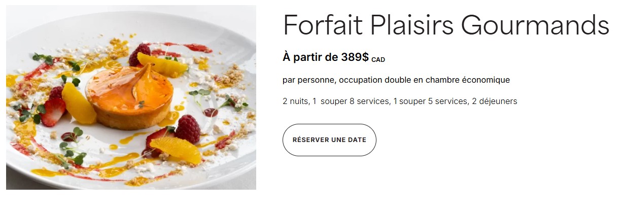 Forfait Plaisirs Gourmands Forfait Plaisirs Gourmands